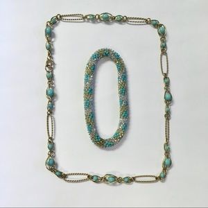 Gold Turquoise Costume Jewelry Set